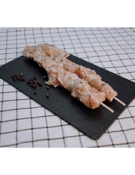 Brochetas de pollo miel y mostaza 2 uds