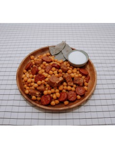 Garbanzos con costilla adobada y chorizo 300 gr