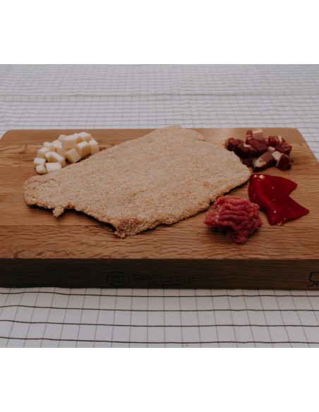 Cachopo - Ternera picada, jamón serrano, queso y pimiento de piquillo 700 gr aprox